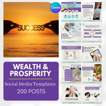 200 Wealth And Prosperity Posts - Social Media Templates