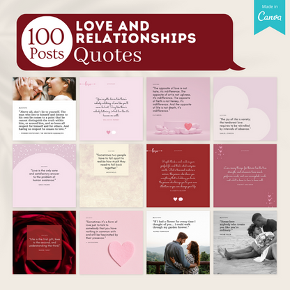 300 Love And Relationships Posts - Social Media Canva Templates
