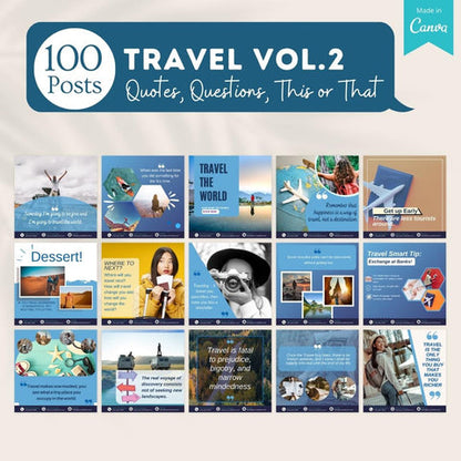 160 Travel Posts (Vol. 2) -Social Media Templates