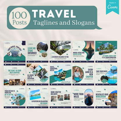 500 Travel Posts - Social Media Templates