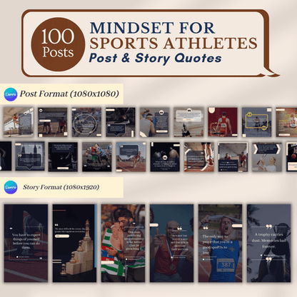 200 Mindset For Sports Athletes - Canva Editable Templates