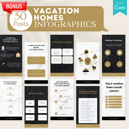 200 Vacation Homes Posts - Social Media Templates