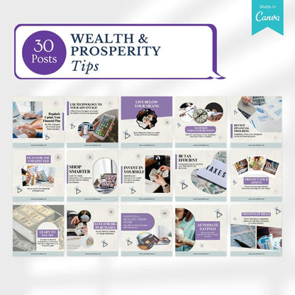 200 Wealth And Prosperity Posts - Social Media Templates