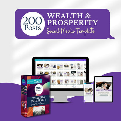 200 Wealth And Prosperity Posts - Social Media Templates