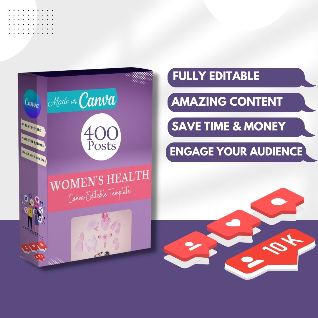 400 Women's Health Posts - Social Media Templates