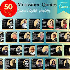 Motivation Quotes - Canva Editable Template - 50 Posts