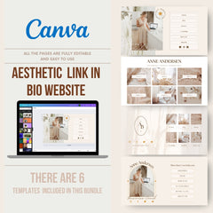 Aesthetic Link In Bio - 6 Canva Templates
