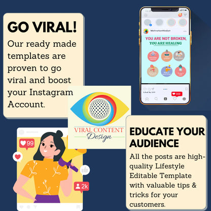 200 Lifestyle Posts - Canva Editable Templates